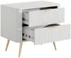 Vente-unique - ELONARIA Nachttisch Holz, Platte Weiß - B 38 cm x H 55,3 cm x L 63,2 cm Bild 4