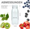 mikken Trinkflasche PET Getränkeflasche 250 ml Plastikflasche mit Deckel, perfekt für Smoothies, große Öffnung Bild 4