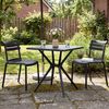 CLP Gartenmöbel-Set Vela mit 2 Stapelstühlen und quadratischen Esstisch 72x72 cm,schwarz Bild 3