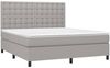 vidaXL Boxspringbett mit Matratze Hellgrau 180x200 cm Stoff, Härtegrad: H2 [3142113] Bild 3