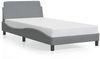 vidaXL Bettgestell "Dover" Hellgrau 100x190 cm Stoff 373265 Bild 2