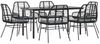 vidaXL 7-tlg. Garten-Essgruppe mit Kissen Schwarz Poly Rattan Glas 3334552 Bild 2