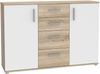 Sideboard >IKOLI< 2 Türen, 4 Schübe, Sonoma Eiche / Weiss - 119,6x81,7x31,4cm (BxHxT) Bild 4