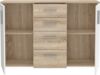Sideboard >IKOLI< 2 Türen, 4 Schübe, Sonoma Eiche / Weiss - 119,6x81,7x31,4cm (BxHxT) Bild 3