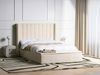 Wasserbett mit Stauraumbank NOYERS Samtstoff Cremeweiß 140 x 200 cm Bild 3
