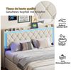 ADWOLT Polsterbett LED Hydraulisch Doppelbett Jugendbett (Set, 1-tlg, 140x200cm Stauraumbett), Mit LED-Beleuchtung und Ladefunktion,Samt,Beige Bild 3