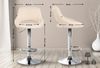 Barhocker SEGAD - Stoff Creme 46.5x48x85 cm Silber | Barstuhl Mit Lehne Tresenhocker Tresenstuhl Kneipenhocker Kneipenstuhl Bild 2