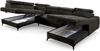 AX LIVING Schwarze Eckcouch mit Schlaffunktion Arkucio U 345cm Breite R Bild 5