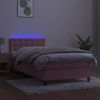 vidaXL Boxspringbett mit Matratze & LED Rosa 100x200 cm Samt 3134632 Bild 4
