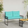 vidaXL Bank Outdoor mit Kissen Schwarz und Türkis 118 x 55 x 82 cm 42025181 Bild 3