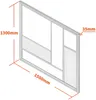 Vente-unique - ELEXIA Innenglaswand GlasMetallGlas Schwarz - B 3,5 cm x H 130 cm x L 150 cm Bild 4