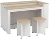 Vente-unique - NUSICE Küchenmöbel Holz, Platte BeigeWeiß - B 79,2 cm x H 82 cm x L 138,7 cm Bild 5
