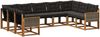vidaXL Outdoor-Sofagarnitur mit Kissen 9 pcs Natürlich und Schwarz 3382204 Bild 2