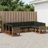vidaXL Outdoor-Sofagarnitur mit Kissen 9 pcs Natürlich und Schwarz 3382204 Bild 1
