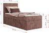 Boxspringbett TILIANO 90x200 Cord inkl. Bettkasten, Einzelbett 7-Zonen Multipocket-Matratze & Topper, Modernes Design mit hohem Kopfteil - Rosa Cordstoff - H3 - Topper Visco Bild 4