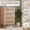 Gdood Sideboard Rattan kommode Schrank Anrichte Küchenschrank (1 St, 60 x 34 x 91 cm), breite 100cm, Rattan Schubladenfronten, vielseitig einsetzbar Bild 4