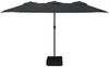 vidaXL Doppel-Sonnenschirm mit LED-Leuchten Schwarz 449x265 cm 362959 Bild 4