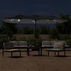vidaXL Doppel-Sonnenschirm mit LED-Leuchten Schwarz 449x265 cm 362959 Bild 3