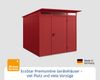 Hörmann Ecostar Metall-Gerätehaus Trend mit Pultdach Typ 2, 238x238 cm , purpurrot, 5,7 m²,1-flüglige Tür Bild 3