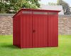 Hörmann Ecostar Metall-Gerätehaus Trend mit Pultdach Typ 2, 238x238 cm , purpurrot, 5,7 m²,1-flüglige Tür Bild 2