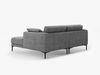 Micadoni Ecksofa Bemy 2-Sitzer Rechts Strukturierter Stoff Grau Bild 3