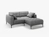 Micadoni Ecksofa Bemy 2-Sitzer Rechts Strukturierter Stoff Grau Bild 2