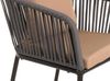 2er-Set Gartenstuhl HWC-N41, Outdoor Armlehne, wetterfest Aluminium Seilgeflecht Rope ~ anthrazit Kissen taupe Bild 5