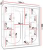 Kleiderschrank Bimaza 180 mit LED Beleuchtung (Farbe: Schwarz) Bild 5