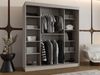 Kleiderschrank Bimaza 180 mit LED Beleuchtung (Farbe: Schwarz) Bild 3