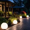 3er Set LED Solar Steckleuchten, Kugel Design, weiß Bild 4