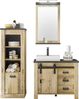 Home affaire Badmöbel-Set SHERWOOD, Bad im modernen Design, 3-teiliges Badezimmer, (3-St), in 2 Farben verfügbar, Scheunentorbeschlag & Apothekergriff aus Metall Bild 1