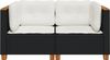 vidaXL Garten-Ecksofas mit Kissen 2 Stk. Schwarz Poly Rattan 365914 Bild 4