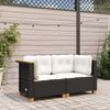 vidaXL Garten-Ecksofas mit Kissen 2 Stk. Schwarz Poly Rattan 365914 Bild 3