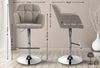 CLP Barhocker Natoma Stoff I Thekenhocker für Bar mit Gepolsterter Sitzfläche,taupe Metall in Chromoptik Bild 2