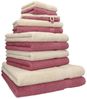 Betz Handtuch Set 12-tlg. Handtuch Set Premium Farbe Sand/Beere, 100% Baumwolle, (12-tlg) Bild 4