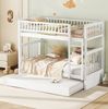 Bett 90x200 cm mit Ausziehbett und Treppe – Massivholz-Etagenbett, platzsparend Bild 2