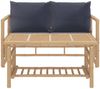 vidaXL 2-tlg. Garten-Lounge-Set mit Dunkelgrauen Kissen Bambus 319266 Bild 3