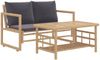 vidaXL 2-tlg. Garten-Lounge-Set mit Dunkelgrauen Kissen Bambus 319266 Bild 2