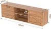 HOMAVO TV Lowboard 160cm Mit 3 Schubladen Schiebetür Und Offenen Fächern, Holzoptik Bild 5