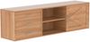 HOMAVO TV Lowboard 160cm Mit 3 Schubladen Schiebetür Und Offenen Fächern, Holzoptik Bild 4