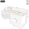 Flieks Hochbett Fenster-Form Kinderbett Holzbett 90x200cm mit LED und Stauraumtreppe Bild 4