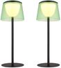 2er Set LED Tischleuchte, Innen Außen, Akku, Touchdimmer, H 34 cm Bild 1