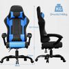 HOMALL Gaming-Stuhl LED Massage Bürostuhl mit Fußstütze,Kopfstütze Gaming Chair (Gaming Sessel,Federsitzkissen mit Fußstütze,360° drehbar) Bild 3