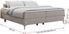 Boxspringbett - Doppelbett mit Multipocket-Matratze - LESS -120x200 - Beige Stoff - H3 Bild 5