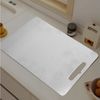 OKWISH Schneidebrett Edelstahl Hackbrett doppelseitig Küchenbrett doppelseitig nutzbar, Edelstahl, (29 × 20 cm, 1-St, Hygienisch, kratzfest, aufhängbar zur Aufbewahrung, leicht zu reinigen), Für Fleisch & Gemüse, ideal für Küche & Outdoor Bild 2