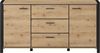 Kleines Wohnzimmer Sideboard ACCRA-83 in Taurus Eiche Nb. und schwarzem Gestell, B/H/T: ca. 180/91/41 cm Bild 4