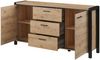 Kleines Wohnzimmer Sideboard ACCRA-83 in Taurus Eiche Nb. und schwarzem Gestell, B/H/T: ca. 180/91/41 cm Bild 2
