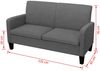 vidaXL 2-Sitzersofa 135 x 65 x76 cm Dunkelgrau 244709 Bild 4