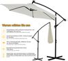 Ampelschirm ⌀3,0M Beige mit LED Sonnenschutz Kurbel Solar Schattenspender Garten Bild 4