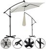 Ampelschirm ⌀3,0M Beige mit LED Sonnenschutz Kurbel Solar Schattenspender Garten Bild 5